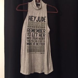Beatles "Hey Jude" Lyric High Neck Tank M Tags